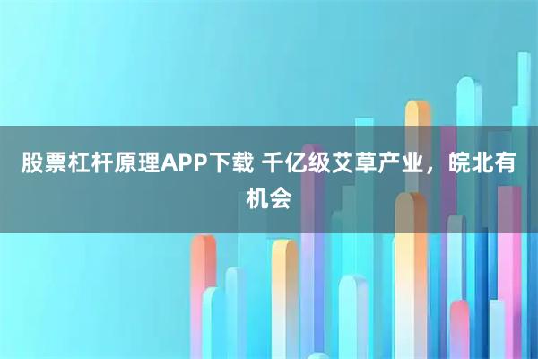 股票杠杆原理APP下载 千亿级艾草产业，皖北有机会