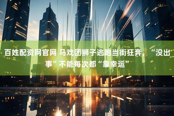 百姓配资网官网 马戏团狮子逃跑当街狂奔，“没出事”不能每次都“靠幸运”