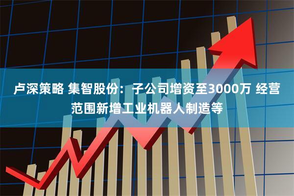 卢深策略 集智股份：子公司增资至3000万 经营范围新增工业机器人制造等